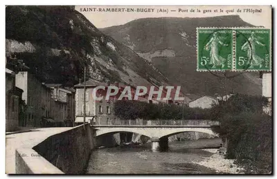 Saint-Rambert-en-Bugey (Ain) — Pont de la gare et le quai de l'Hôpital — Edit. Grain