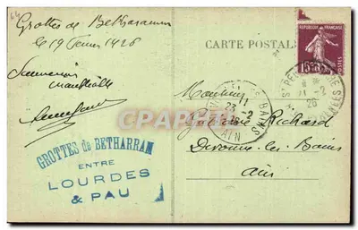 Grotty Bétharram — Kolumna Palmiery — Pyrenées między Lourdes a Pau — Rewers