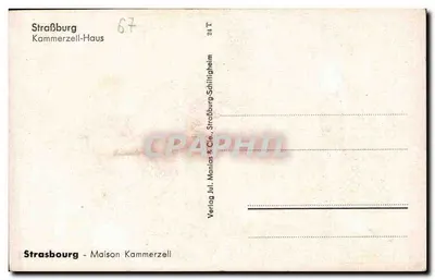 Strasburg - Kammerzell-Haus — wydawca Verlag Jul. Manias & Cie. n° 67 — Rewers