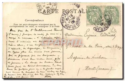 Châtelguyon — Estabelecimento termal — A Auvergne pitoresca — Verso