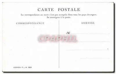 Côte d'Azur. Rochers de la Napoule — Agenda P.L.M. 1922 — G. Boolanger — Rewers