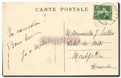 Lago d'Annecy — Montagna d'Entreverne e il Charbon — Siti pittoreschi della Savoia — n°303 — Verso