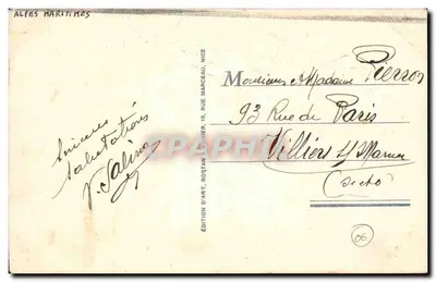 Menton — Widok ogólny — Wydawnictwo Artystyczne, Roștan & Duhier, Nice — Rewers