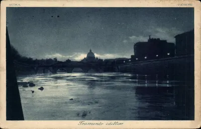 Crepúsculo idílico — Roma, Tevere — Brunner & C., Como