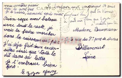 La Bourboule — Duży Most nad Dordonią — J. Gouttefanges, wydawca — Rewers