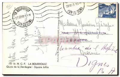 La Bourboule — Widok wzniesienia Puy-de-Dôme — Photo-Éd. G. GOUTEFAENGES — Rewers