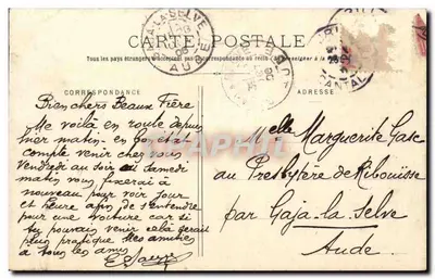 Castello d'Auteroche, vicino Murat — editore Dubrieu, Murat (Gard) — Verso