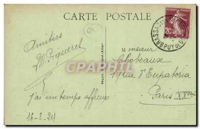 Castelo de Tournoël — Ruínas de um castelo da Auvergne — L'Auvergne Pittoresque, n°2676 — Verso