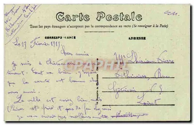 Châteaudun — El Castillo, fachada Oeste, vista del Loir — Editor no identificado, n° 15 — Reverso