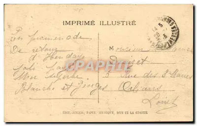 LOURDES — La Grotte — 101 — Éditeur Jenger, Papier, Musique, Rue de la Grotte — Rewers
