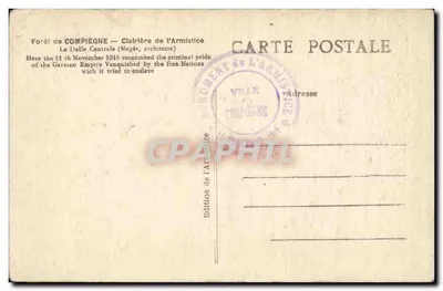 Las Compiègne — Las Armistycja — Dalle Centrale — L'H. Paris — Rewers