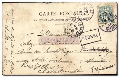 Châteauroux — Monumento dos Combatentes, 1870-71 — Livraria-editor T. Locat, 74, rue Grenaille, Châteauroux — Verso