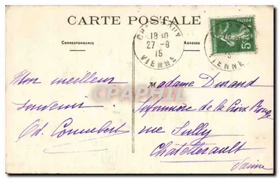 Charroux (Vienne) — Ruínas da Torre Central da Igreja Abbatial Antiga — editor não identificado — Verso
