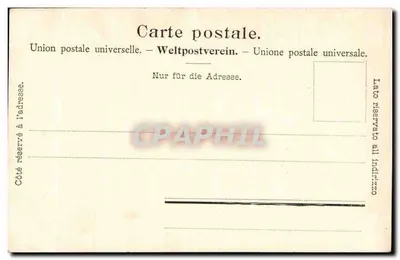 Champéry Most Moliern — widok mostu kamienno-żelaznego nad strumieniem, otoczony lasami i górami — J.J. 1077 — Rewers