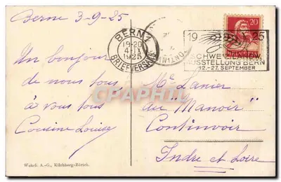 Bern. Aare i Münster — widok rzeki i katedry — Wehrli A.-G., Kilchberg-Zürich, nr 5089 — Rewers