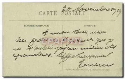 Moulins-sur-Yèvre (Cher) — Castelo de Maubranches, fachada Norte — Editor E. Maquaire, Bourges — Verso