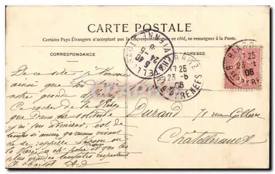 Biarritz - Le Pont et le Rocher de la Vierge — Cliché Ouvrard, n°112 — Verso