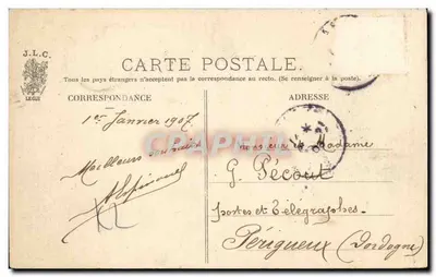 Paryż — Aleje Hoche i de Friedland — Widok z góry Arc de Triomphe — J.L.C. n°528 — Rewers