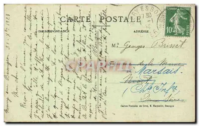 Neuvy-sur-Barangeon (Cher) — La Guette, zuidzijde — Ansichtkaarten in Gros, E. Maquaire, Bourges — Achterkant