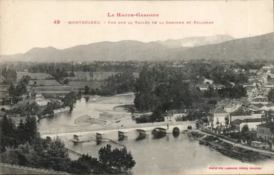 Montréjeau — Vista sobre a Vale da Garonne e Polignan — Fototipia Labouche Frères, Toulouse