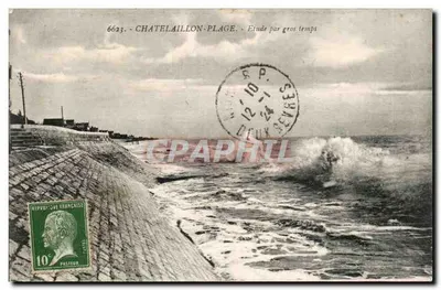 Châtelailly-Plage — Estudo em tempo de tempestade — Editor R. Borgevin, n° 6623