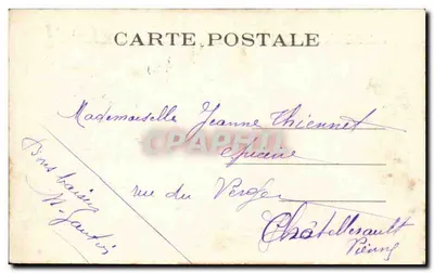 Gargillesse (Indre) — widok z powietrza wsi z kościołem i zamkiem — wydawca nieznany, nr serii 32 — Rewers
