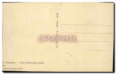 Bilhete postal antigo Cordes Vista geral — Verso