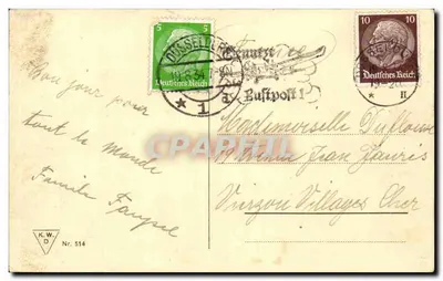 Düsseldorf — Ponte do Reno (Rheinbrücke) — editor K.W. D, n° 514 — Verso