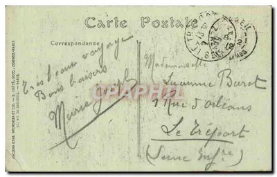 Korespondencja podróżna — Starsze Zakłady Neurdein et Cie, Corbeil-Paris — Rewers