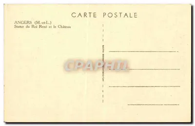 Angers (M.-et-L.) — Estátua do Rei René e o Castelo — Hélio Gravure Combier Macon — Verso