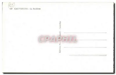Cauterets - La Raillère — widok panoramiczny z niewidzialnymi śnieżnymi szczytami — Wydawnictwo fotograficzne Quimault - Lourdes — Rewers