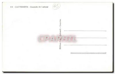 Cauterets - Cachoeira de Lutour — Edição Quinault - Lourdes, n°110 — Verso