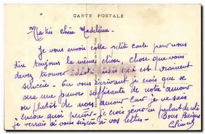 Bilhete postal antigo Lurcy Levy Avenue de la gare — Verso