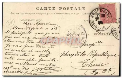 Rouen — Igreja Nossa Senhora de Bonsecours — Carta postal n°7 — Verso