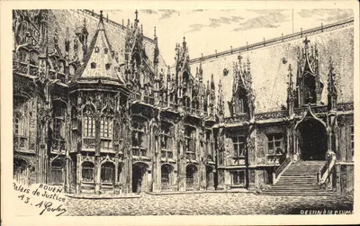 Rouen — Palácio de Justiça — Desenho à pena, n°43