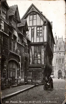 Rouen — Maisons du XVᵉ siècle, rue Saint-Romain — L.V. & Cie, n°303