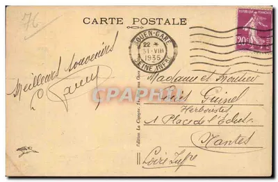 Rouen — Quai de Paris et Côte Sainte-Catherine — Édition La Cigogne, n° 461 — Rewers
