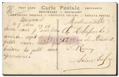 Rouen — Rue Saint-Romain (stare domy) — wydawca nieznany, numer seryjny nie widoczny — Rewers