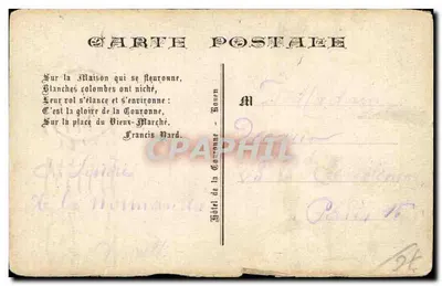 Maison de la Couronne — Honnen — Éditeur P.J. Poltzevin — Verso