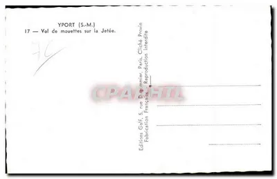 Yport (S.-M.) — Voo de gaivotas sobre a Píer — Edições Galf, 5, rue Digummière, Paris — Verso