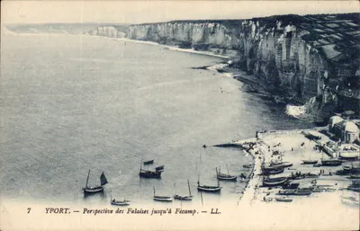 Yport — Perspectiva das Falaises até Fecamp — LL.
