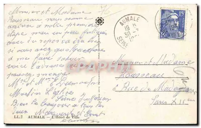 Aumale — O Hotel de Ville — LL.7 — Verso
