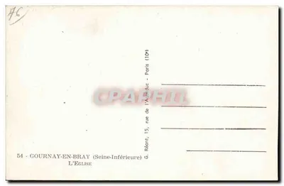 Gournay-en-Bray — A Igreja — Réant, 15, rue de l'Aqueduc - Paris — Verso