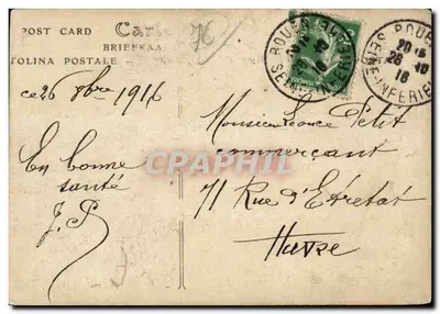 Femme âgée avec parapluie et panier — scène de jardin — éditeur 'FOLINA POSTALE' n° 26 — Rewers