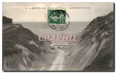 Mesnil-Val (Arredores de Tréport) — A descida para o mar — Edição Arnault, Le Tréport