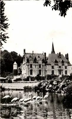 Castelo de Clères — Fachada e Flamingos Rosa — Edição C. Magin