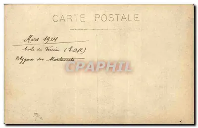 Soldats en forêt — École du Fenné (8.0.12) — Polygone des Mortemets — Mars 1924 — Verso