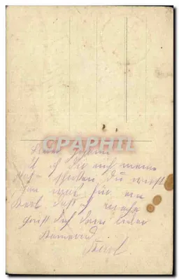 Żołnierz w mundurze — mundur paradowy z kapeluszem z piórami — wydawca nieznany, numer seryjny nieczytelny — Rewers