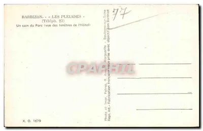 Barbizon — Les Pleiades — Widok z parku z hotelu — Patras — Rewers