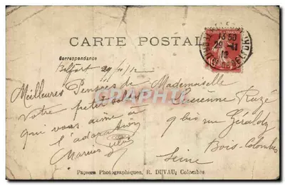 Grupo de soldados — França — Papier Photographique R. Duvau, Colombes — Verso